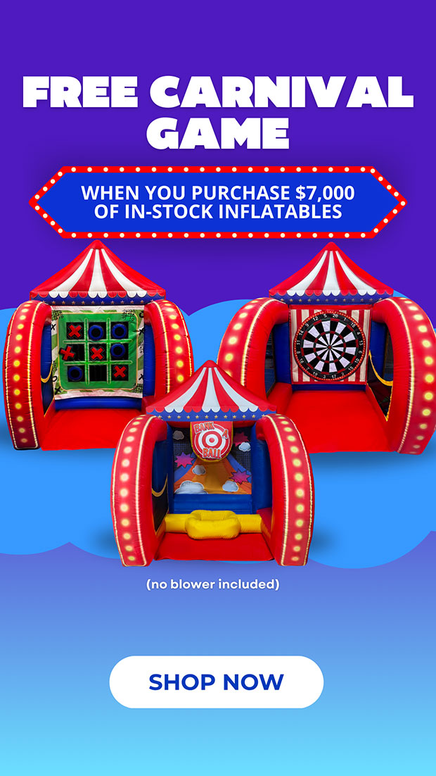 Free Carnival Game Inflatable with purchase of In-Stock Inflatables